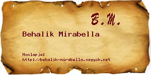 Behalik Mirabella névjegykártya